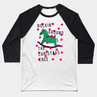 Rocking Around the Christmas Tree with Pink Dots Baseball T-Shirt